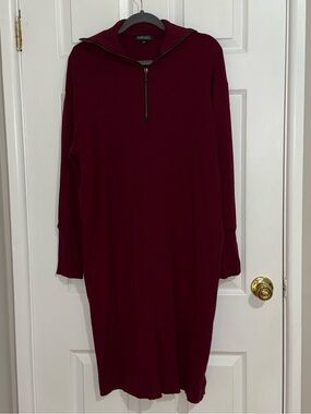 Japparel Half-Zip Long Sleeve Sweater Dress
